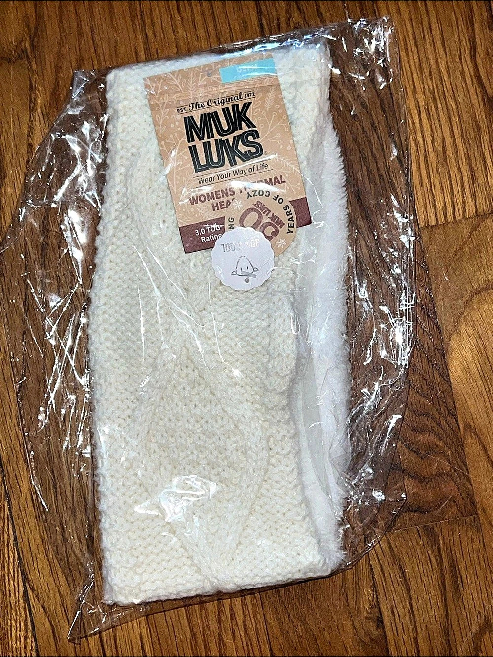 Muk Luks Women's Headband Cable Knit Headband in White NWT